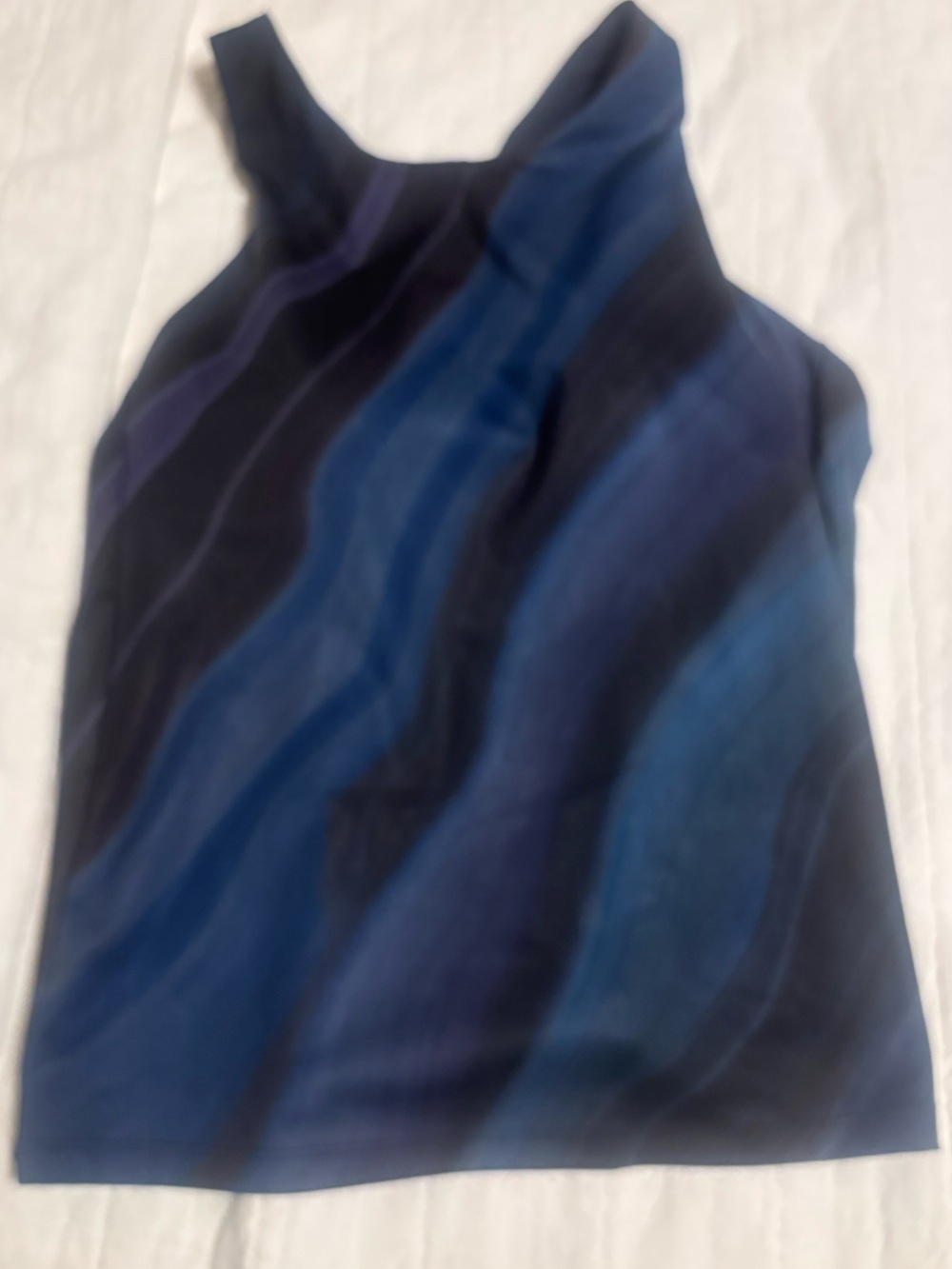 Athleta Blue and Black Wave-Print Tank